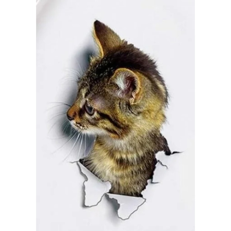 3pcs 3D Cute Cat Self-adhesive - Pvc Panel Background review and price