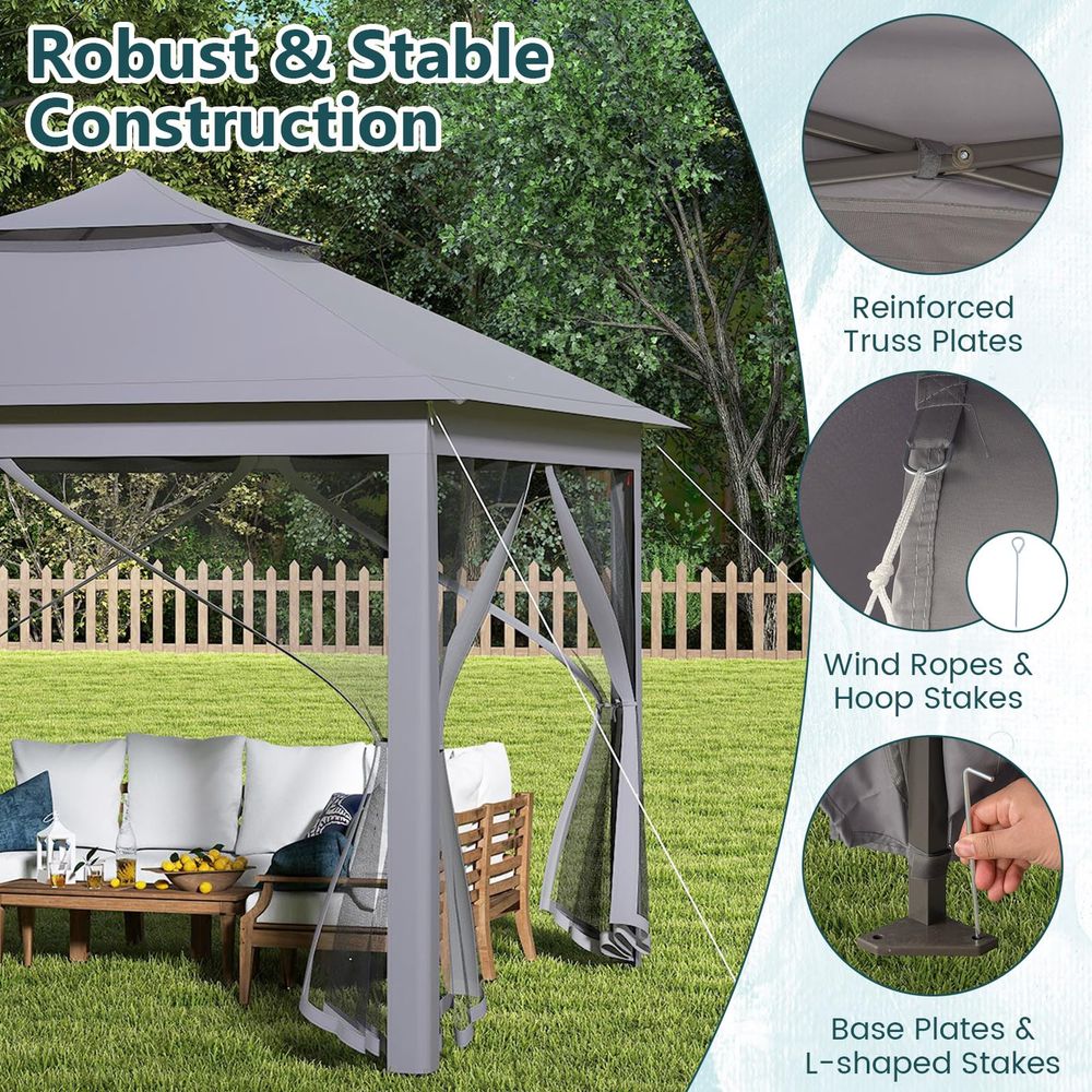 ft 11 ft Pop up Gazebo, Portab - Screen Top Mesh review and price