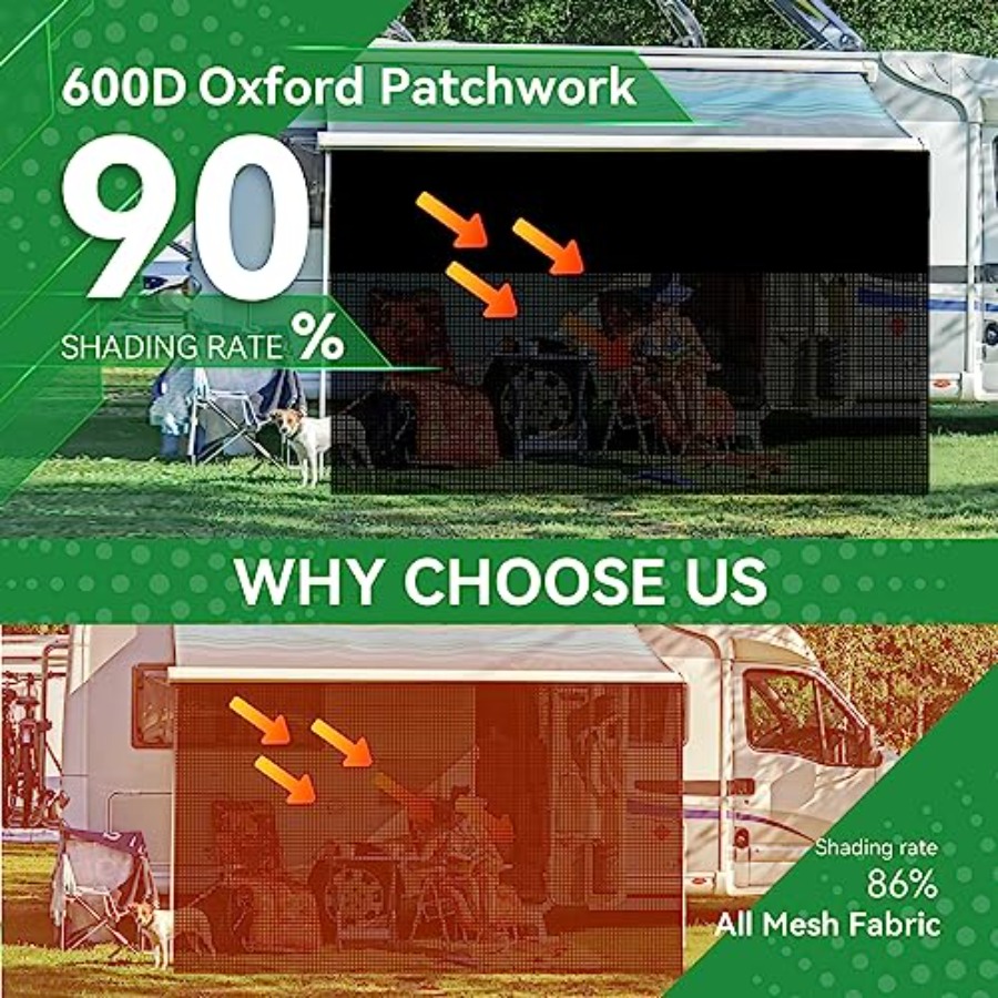 RV Awning Shade Screen 9' x 15 - Screen Top Mesh review and price