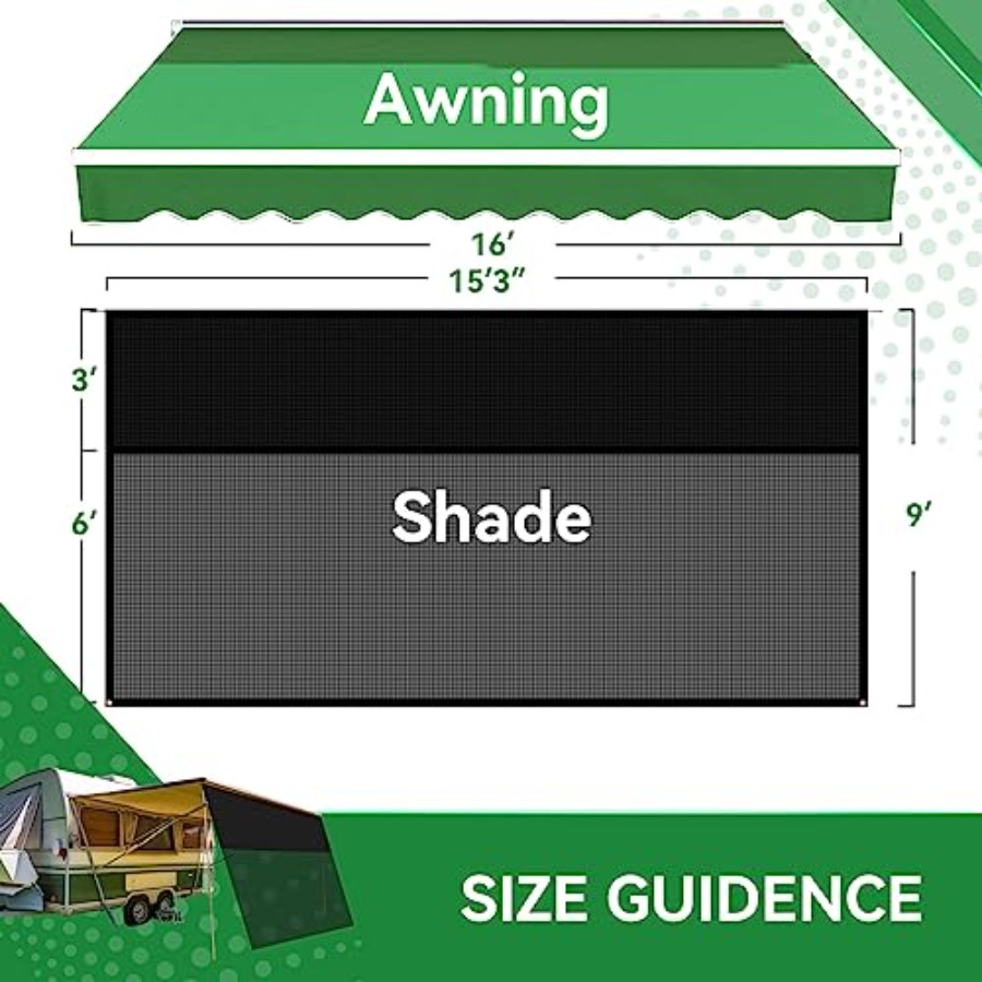 RV Awning Shade Screen 9' x 15 - Screen Top Mesh review and price